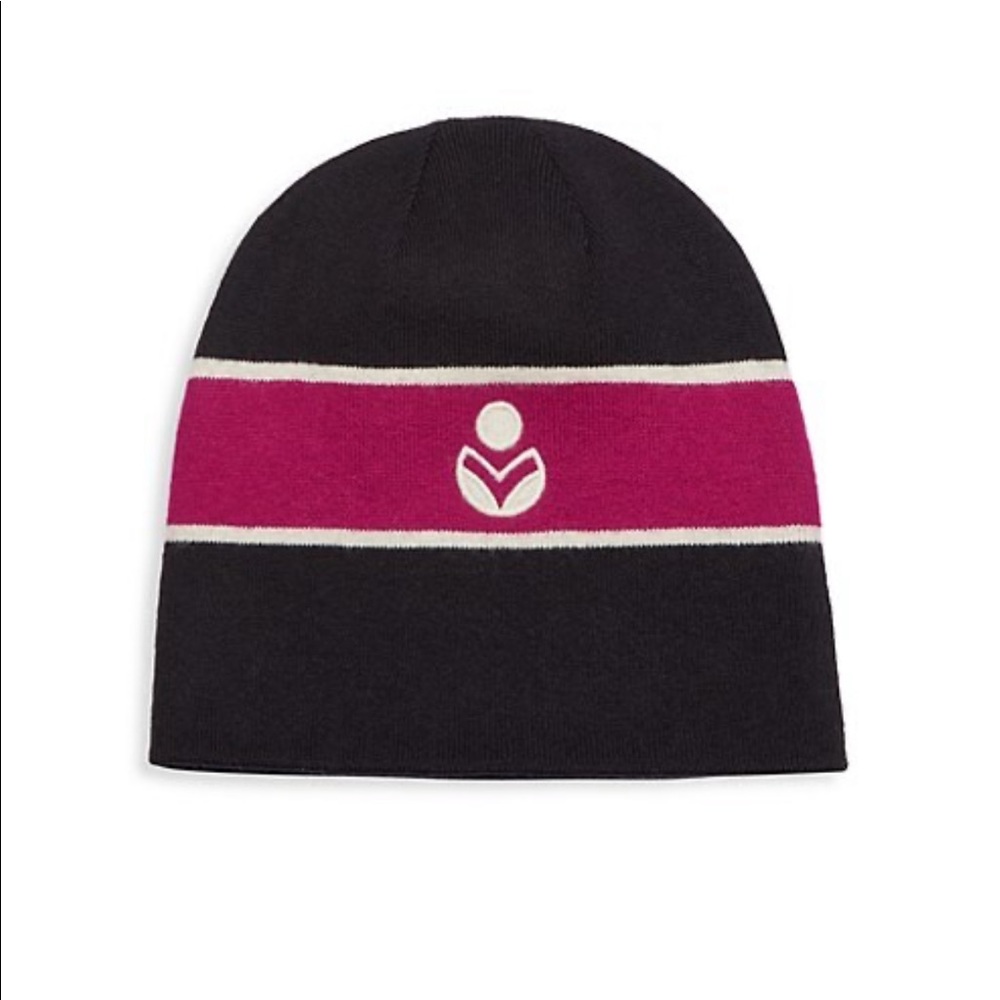 Isabel Marant Black Camden Cotton & Wool Ribbed Knit Beanie Hat w Logo NWT - Picture 3 of 13
